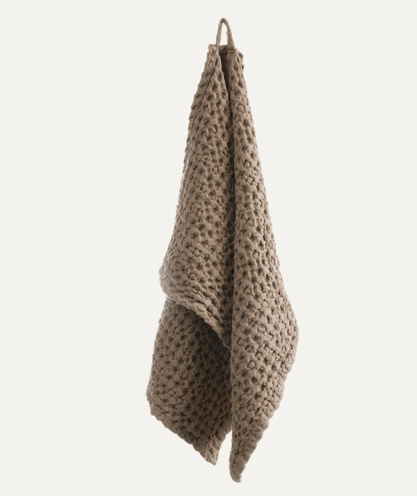 Håndklæde i vaffel mønster brun